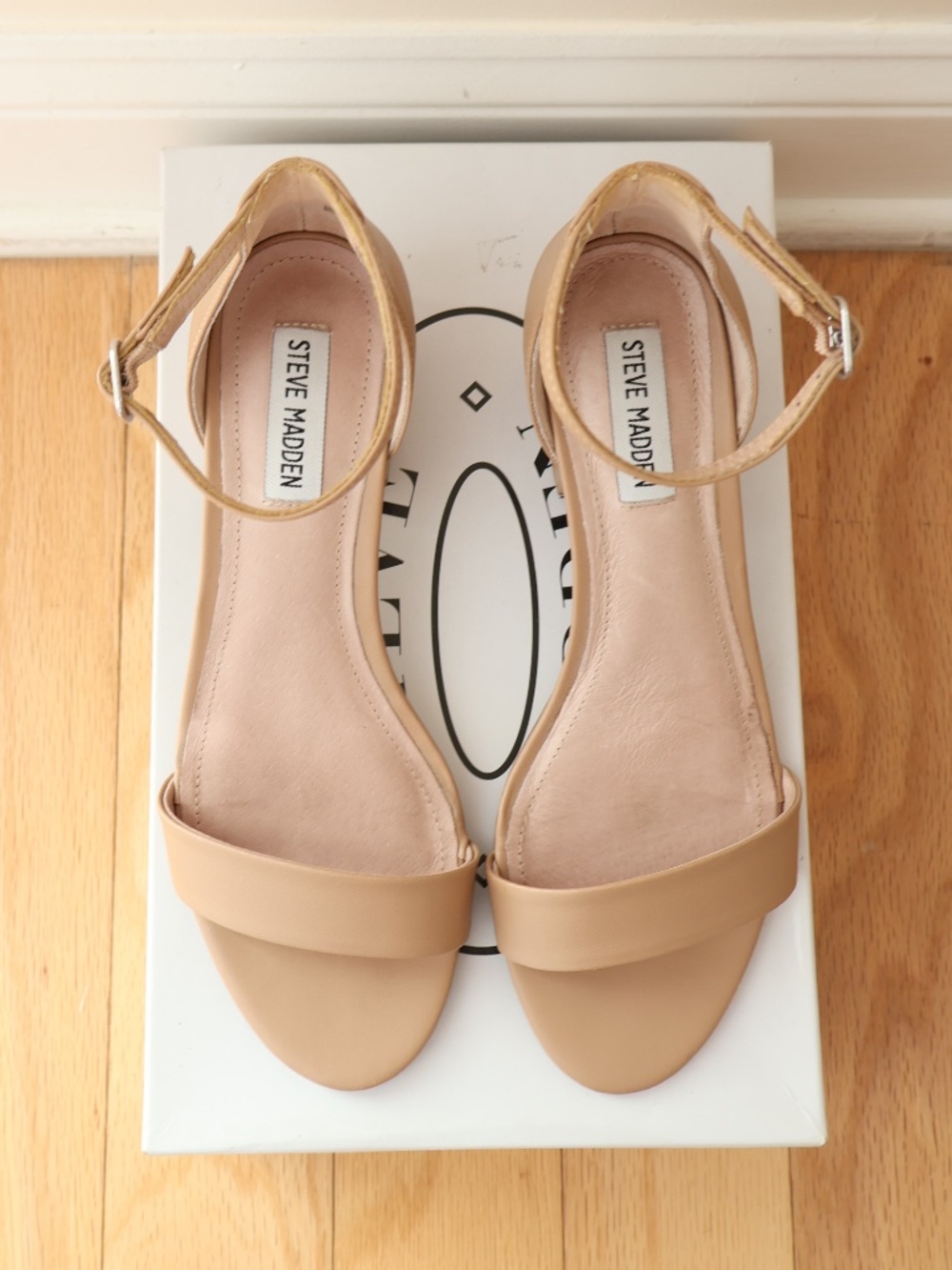 Steve Madden Irenee Blush Nude Block Heel Ankle Strap Sandals Size 7.5 - Picture 3 of 10